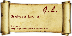 Greksza Laura névjegykártya